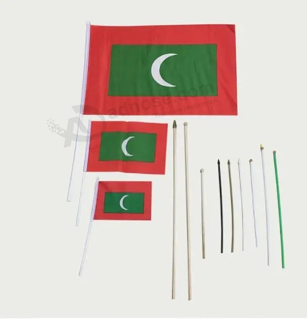 Promoção de fábrica de seda de poliéster Segurança de impressão Swooper bandeira nacional mão Bandeira de ondulação