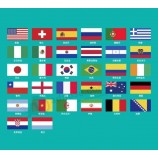 Russie 2020 Coupe du monde Top 32 Drapeaux nationaux Liquidation de stock au comptant Traitement bon marché Drapeaux nationaux de la Coupe du monde