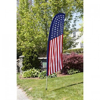 Bandera de playa de bandera de pluma nacional de EE. UU. al aire libre de impresión personalizada de doble cara