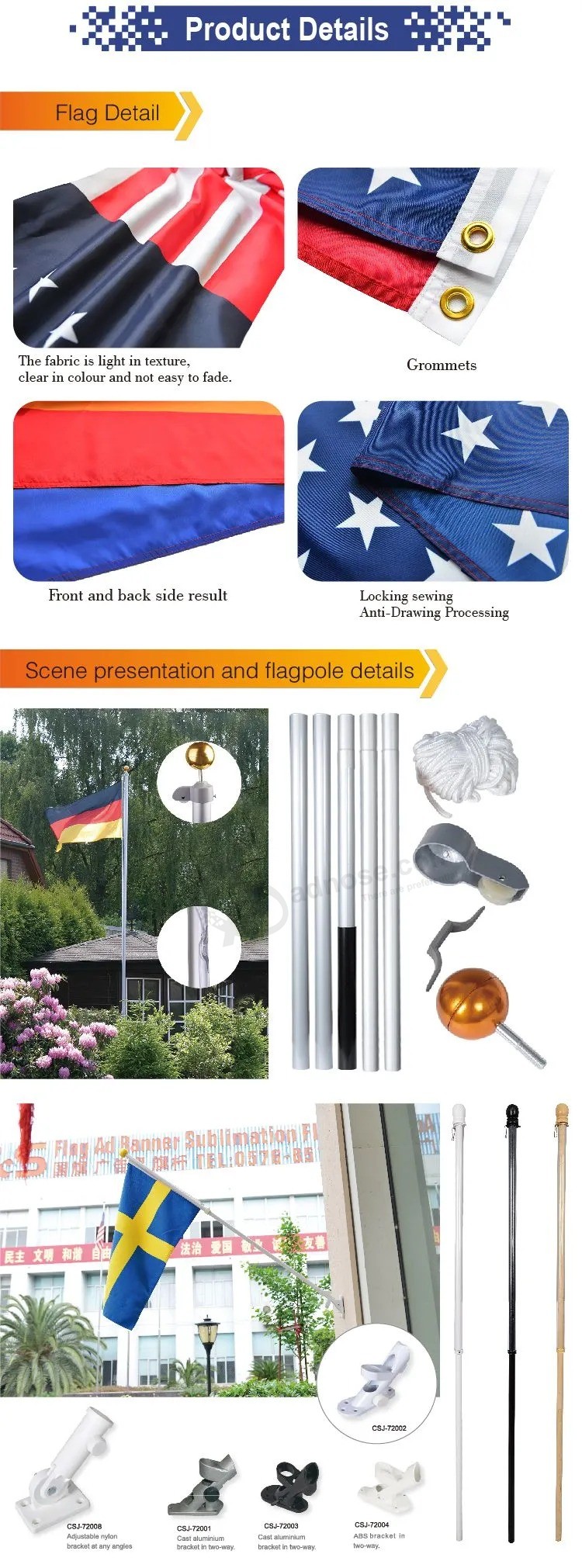 Impresión sublimada profesional rentable personalizada Bandera nacional