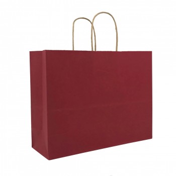 Sac à provisions en papier kraft blanc de vente chaude pour l’emballage du vin