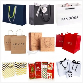 custom luxury recycled fashion kraft paper packing printing gift jewelry promotional cosmetic packaging shopping Bag