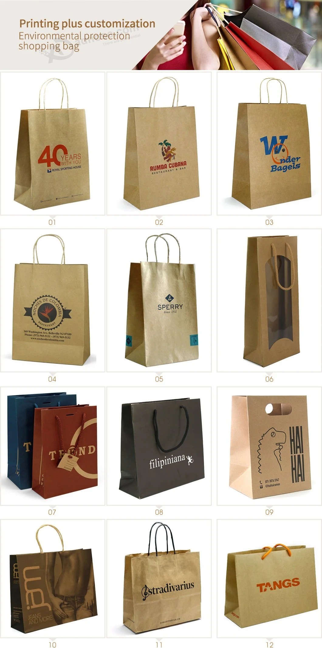 Wholesale kraft Bags baking Paper Bag packing Bags takeout Bags food Spot kraft Paper portable Paper Bag
