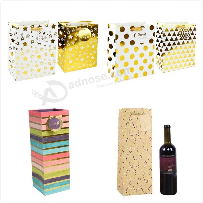 Custom luxury Recycled printing Fashion packing Cosmetic coffee Food wine Wig perfume Chocolate clothes Shoe christmas Paper packaging Promotional shopping Bag