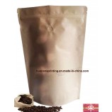Sac d’emballage de café Stand up Fermeture éclair Sac Kraft Papier Feuille d’aluminium