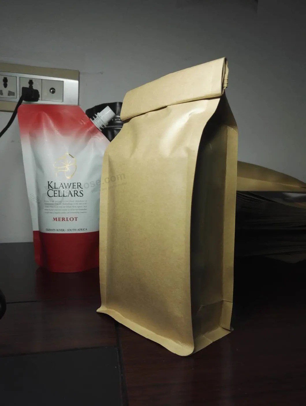 Coffee packing Bag stand up zipper Bag kraft Paper aluminum Foil