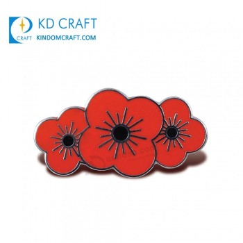 Haute Qualité En Gros Club De Football Poppy Star Doux Émail Pin Badges OEM