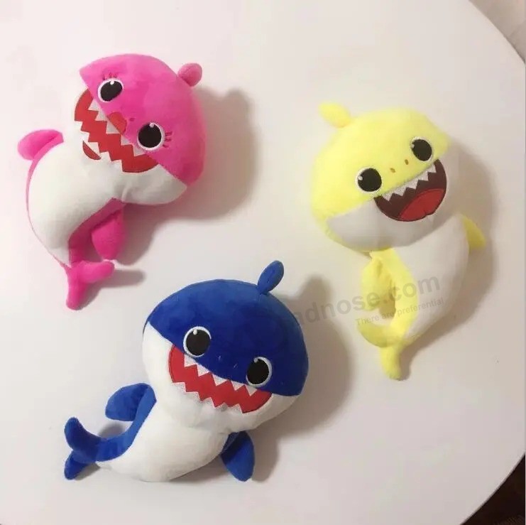 Singing and sparkling Baby shark Plush animal Shark Toy stuffed Musical shark Toys with Lights