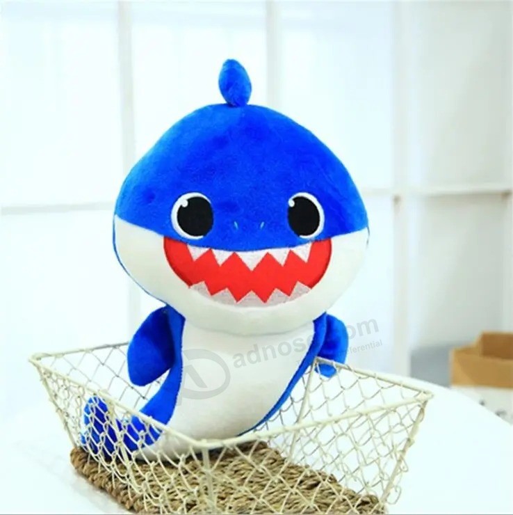 Zingend en sprankelend Baby haai Pluche dier Haai Toy gevuld Muzikaal haai Speelgoed met verlichting