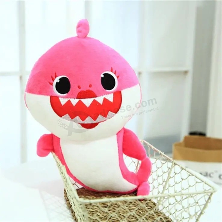 Singing and sparkling Baby shark Plush animal Shark Toy stuffed Musical shark Toys with Lights