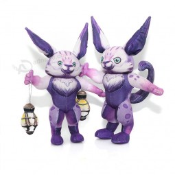Corte de tecido estampado de pelúcia macio monstro de pelúcia brinquedo animal em pé
