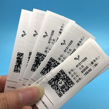 RAIN RFID vente au détail de vêtements tissu étiquette volante étiquette de marque étiquette d’entretien de vêtement