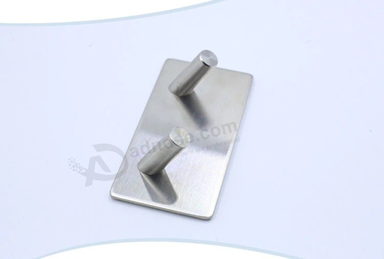 3m sticker Adhesive Key holder Wall kitchen Bathroom organizer Double hanger Hook stainless Steel door Hooks