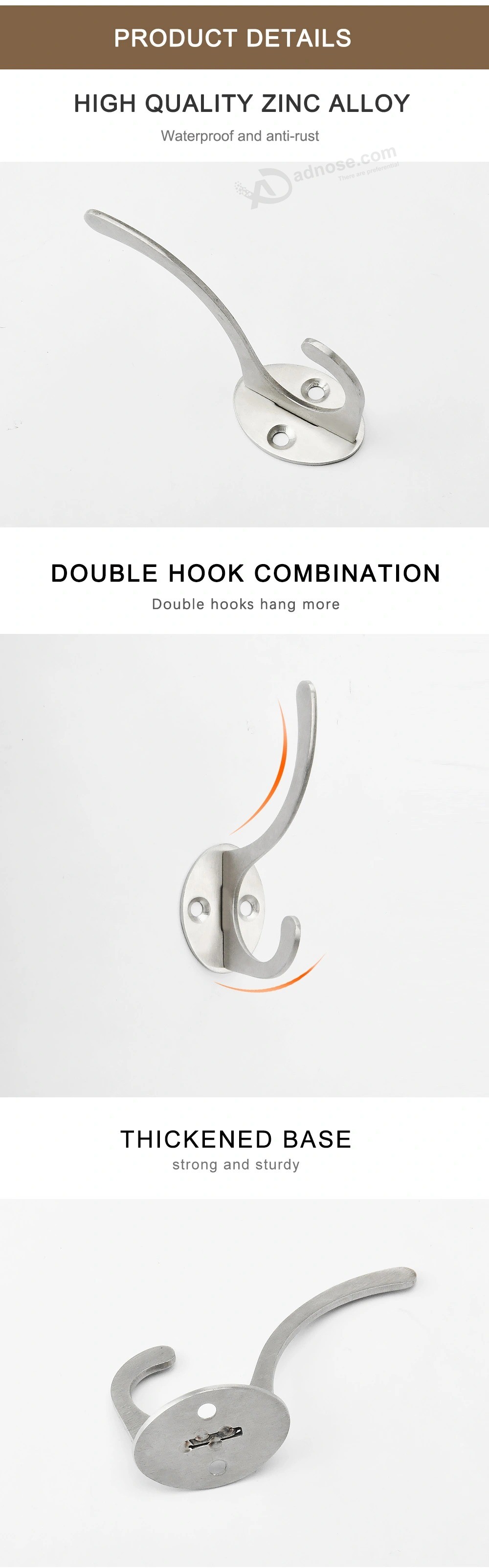 Factory price Customized kitchen Cabinet hooks SS304 over Door Hooks