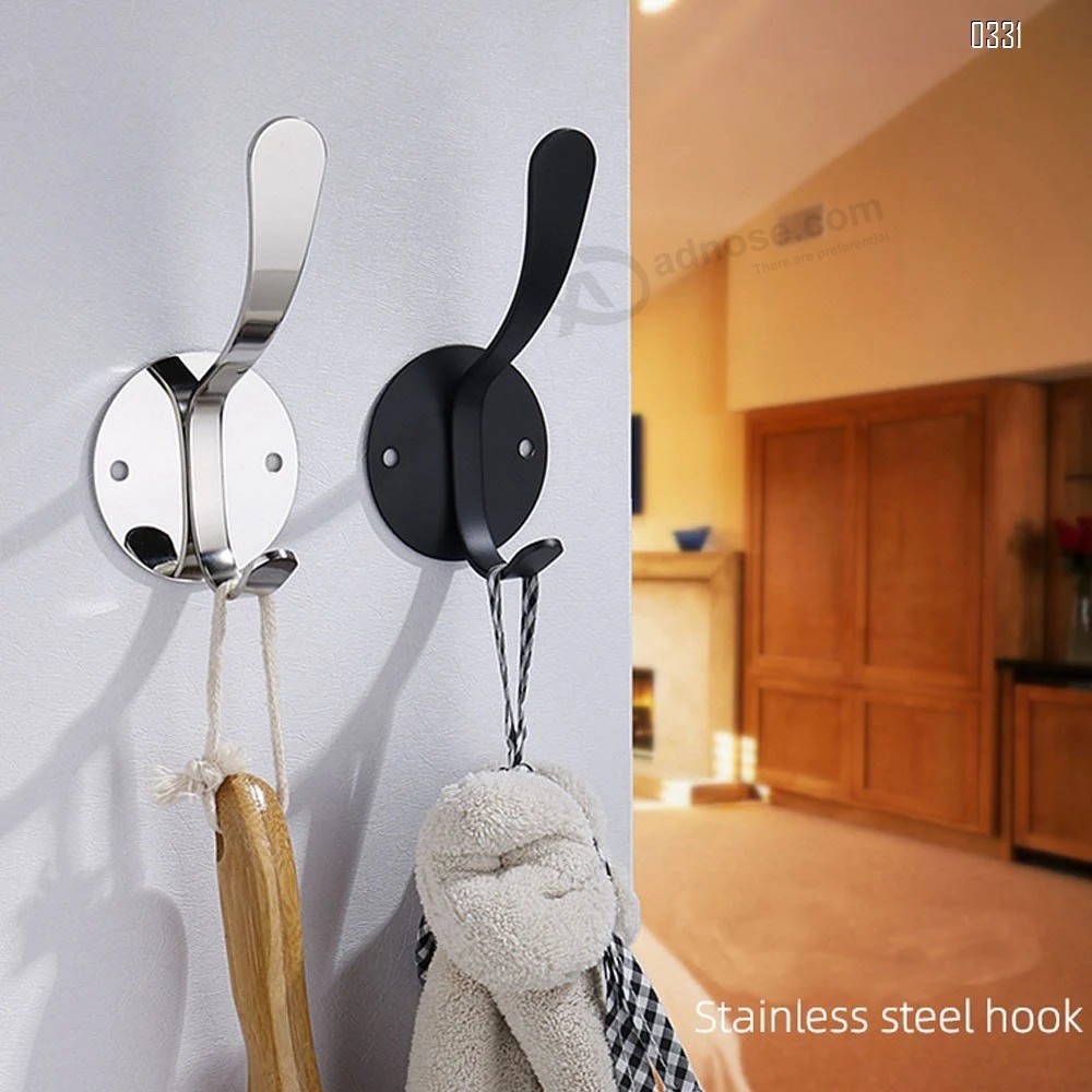 Clothes Hooks of Decorative Wall Mounted Stainless Steel Hooks Wall Hooks Single Hook for Home Towel Backpack Coat Hat Hang Living Room Bedroom Door Bathroom Wa