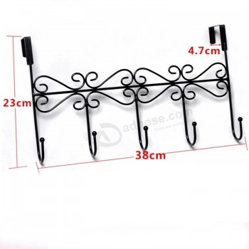 metal clothes hook rack over door 5 garment hook