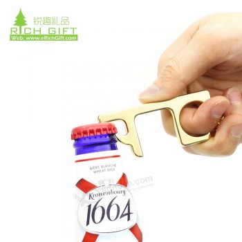 Anti Virus No Touch Key Zero Touchless Contactless Germ Free Hygiene Copper Hand Keychain