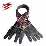 Vente en gros différents styles personnalisés sublimation PU cuir extrémités polyester sangles de guitare