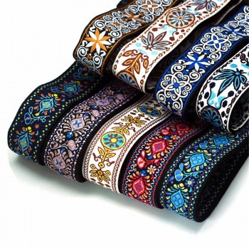 Fantaisie Broderie Guitare Sangle National Basse Guitare Électrique Sangle Coton Guitare Pièces
