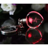 Vente chaude pas cher prix personnalisé porte-clés en cristal pour cadeau promotionnel