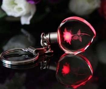 Vente chaude pas cher prix personnalisé porte-clés en cristal pour cadeau promotionnel