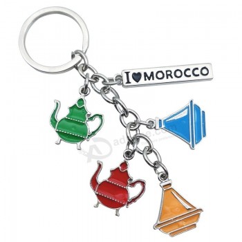 Morocco Pot Metal Keychain The Metal Charm Keychain Key Tag