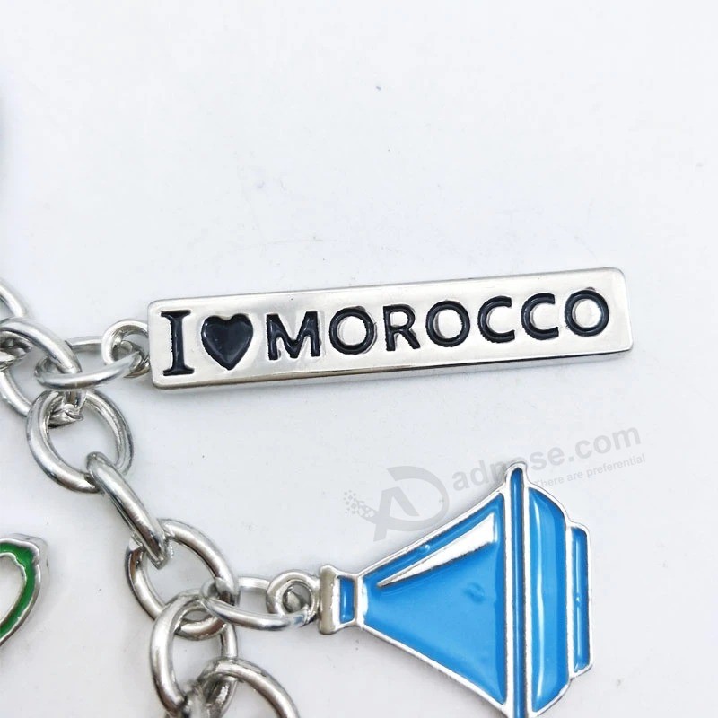 Morocco Pot metal Keychain The metal Charm keychain Key Tag