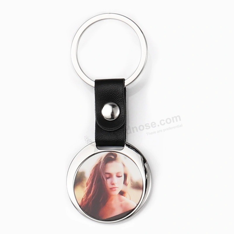 New design Sale sublimation Key hold Round photo Keychain