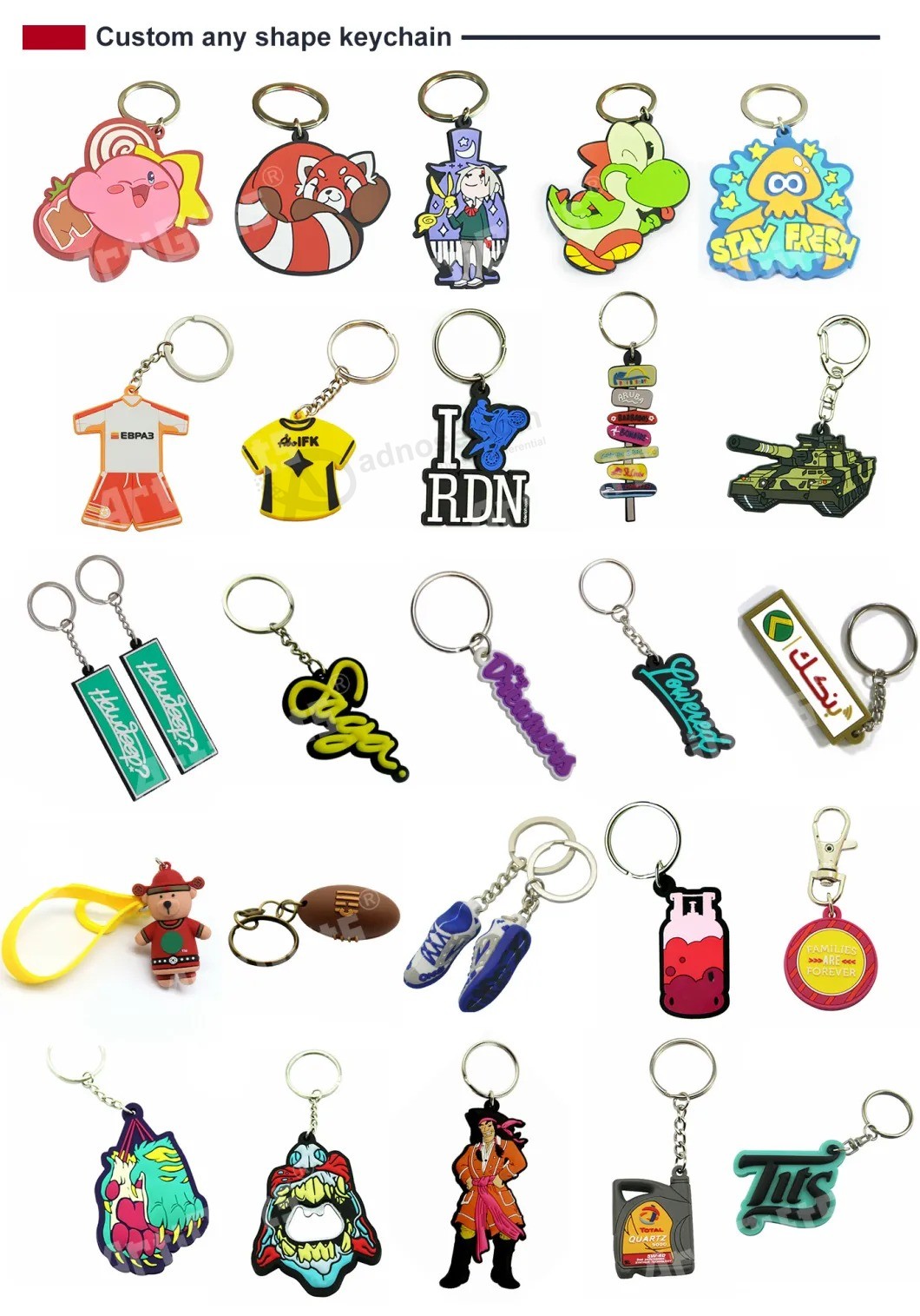 Promotional gifts Plastic rubber PVC logo Car Keychain