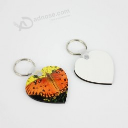 New Products Blank Sublimation Wood Heart MDF Keychains