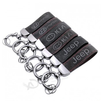 Nouveau Design Véritable Cuir Voiture Marque Logo Porte-clés Porte-clés Porte-clés