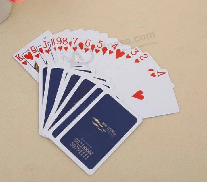 Groothandel fabrikant aangepast logo afdrukken professionele poker nieuwigheid speelkaarten