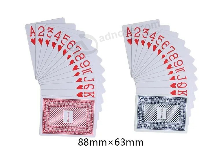 Clube de pôquer personalizado 100% novo em PVC / cartas de jogar pôquer de plástico