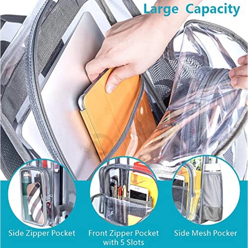 Best transparent Backpack travel Plastic PVC Bag fashion Clear Bag