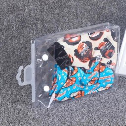 2020new Color Printing Arrival Clear PVC Waterproof Packaging Bag with Hook for Socks/Underwear