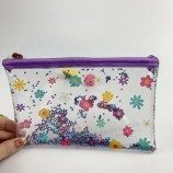 Sac cosmétique de mode holographique, fermeture éclair de voyage en PVC portable Petite trousse de maquillage pour femmes