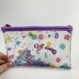 Sac cosmétique de mode holographique, fermeture éclair de voyage en PVC portable Petite trousse de maquillage pour femmes