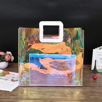 Sac fourre-tout étanche personnalisé pour femmes Sac de plage en PVC transparent transparent