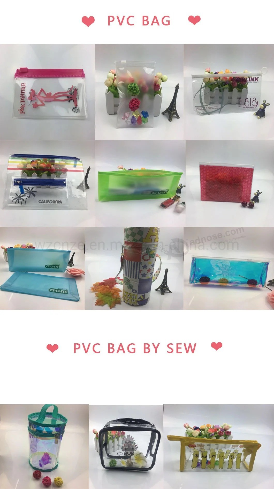 음식을위한 투명한 EVA Bag / PEVA PVC TPU 지퍼 부대