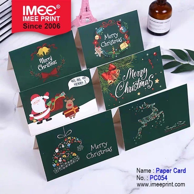 Imeeクリエイティブダブルフォールドクリスマスグリーティングカードは、封筒で従業員にビジネスメッセージを送信します