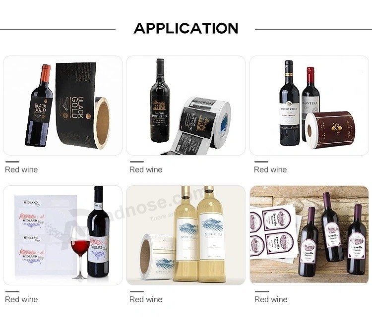 Etichetta adesiva per bottiglia di vino in carta per bicchiere da vino