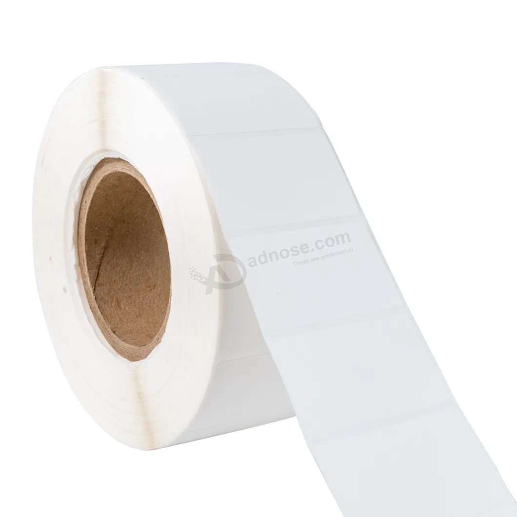 Rollo térmico directo autoadhesivo en blanco Paquete logístico Etiqueta adhesiva de impresión