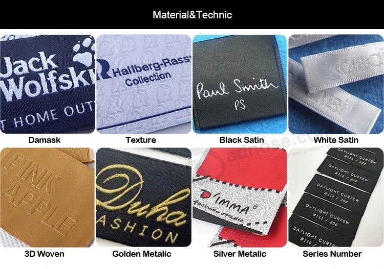 Ropa de China Accesorios de prendas de vestir Mejor calidad Algodón Poliéster Textiles Etiqueta tejida