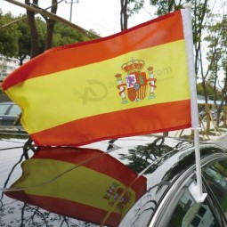 Poliéster tejido personalizado con poste de plástico Banderas para ventanillas