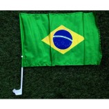 Logotipo personalizado Bandera de poliéster País nacional Brasil Bandera de ventana de coche