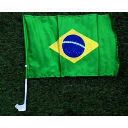 custom logo polyester banner national country brazil Car window flag