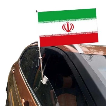 Digital Printed Polyester Fabric Custom Logo Outdoor Advertising National Country Iran Car Flag