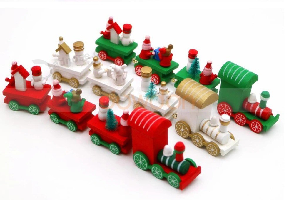 Деревянный рождественский поезд игрушка рождественский подарок мини настольное украшение подарок