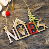 Weihnachtsdekorationen kreative Weihnachtsanhänger Familienrestaurant Weihnachtsholz Glockentür hängende Weihnachtsgeschenke