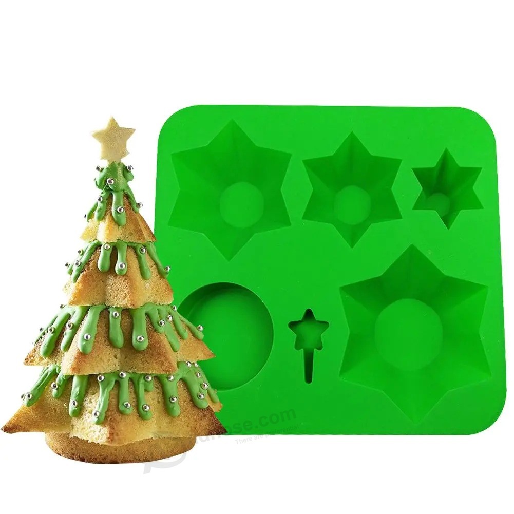 Albero di Natale Torta in silicone Stampo da forno Vassoio di cioccolato Regali per bambini